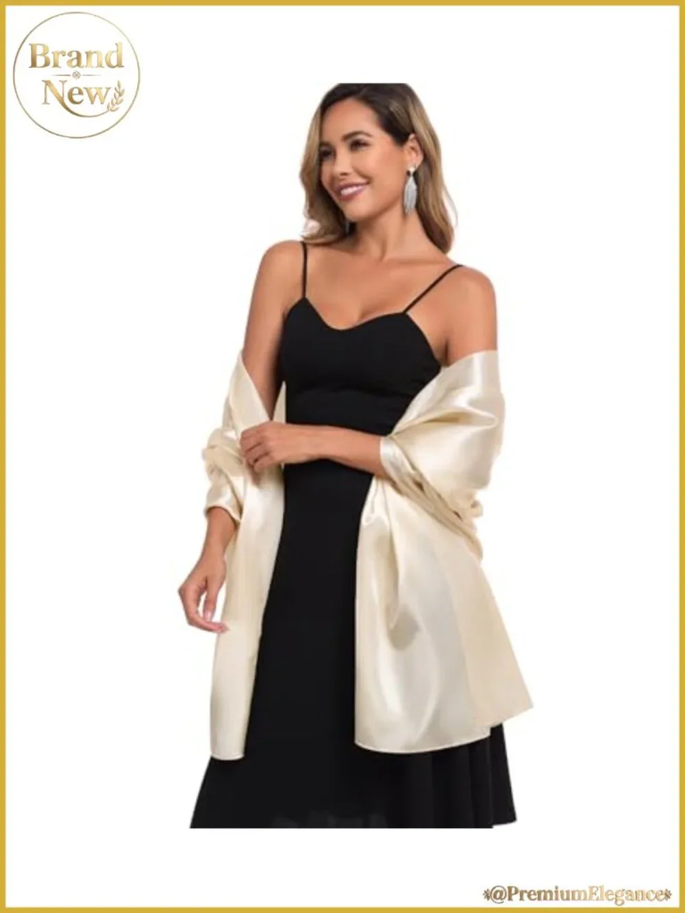 Satin Shawl Wrap for Evening Wedding Guest Lightweight